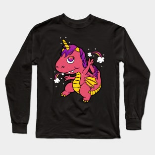 Sparkly Kawaii Dragicorn Long Sleeve T-Shirt